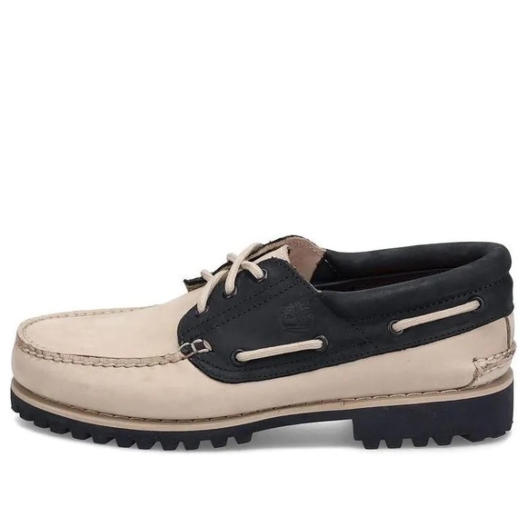 Timberland 3-Eye Lug Handsewn Boat Shoes 'Beige' A5RH8 - Picture 5 of 6